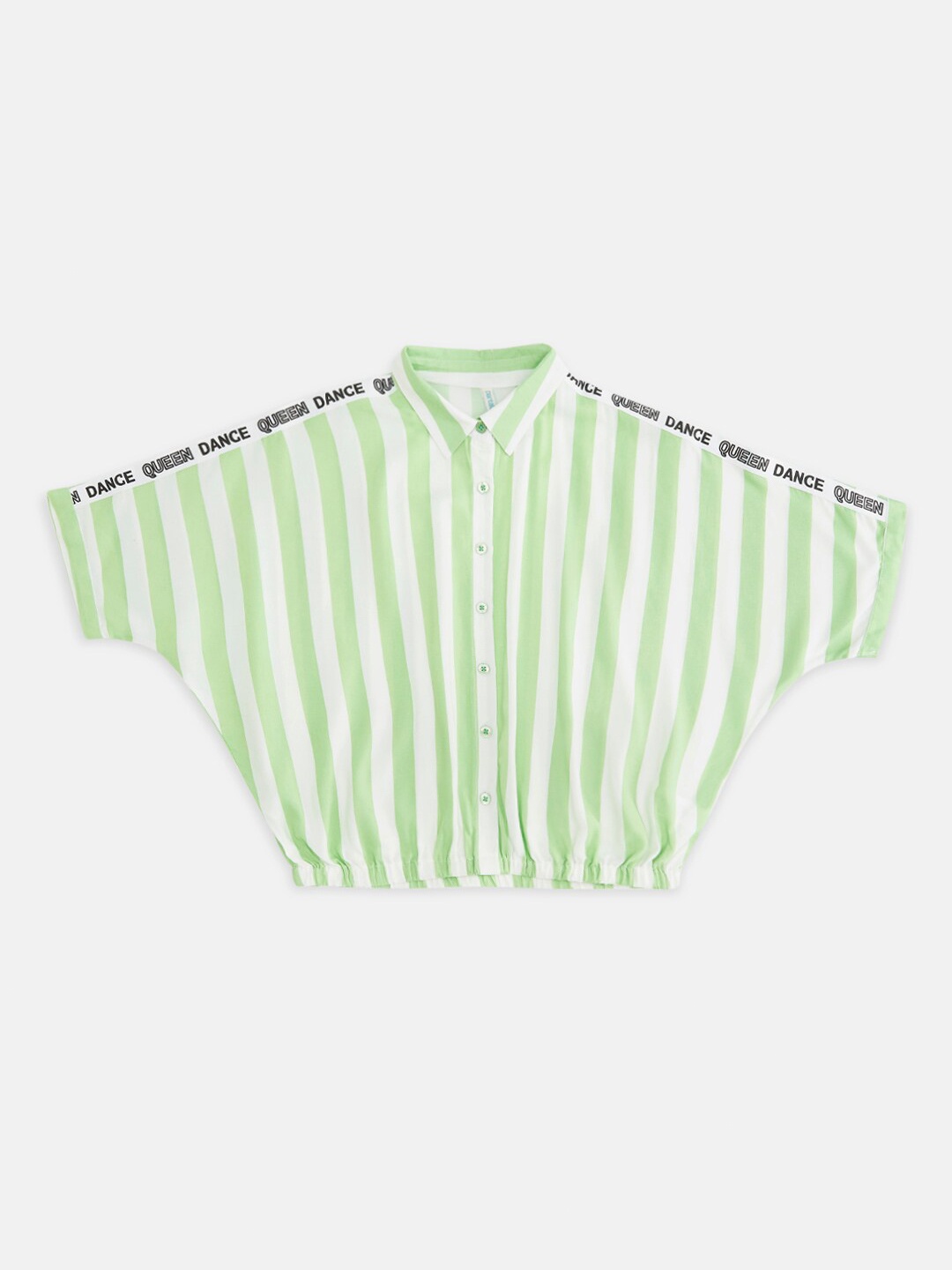 

Pantaloons Junior White Striped Extended Sleeves Blouson Top