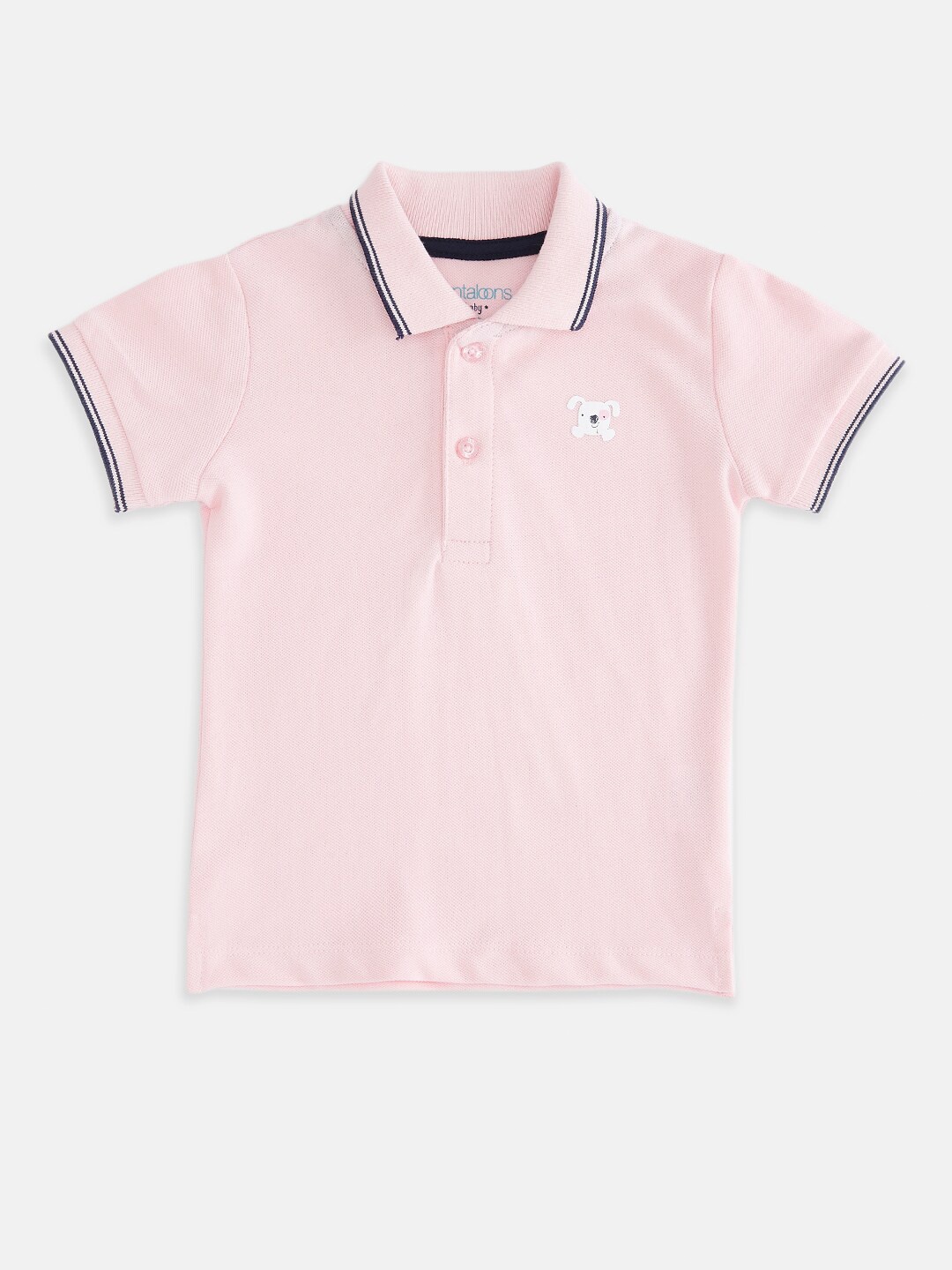 

Pantaloons Baby Boys Pink Polo Collar T-shirt
