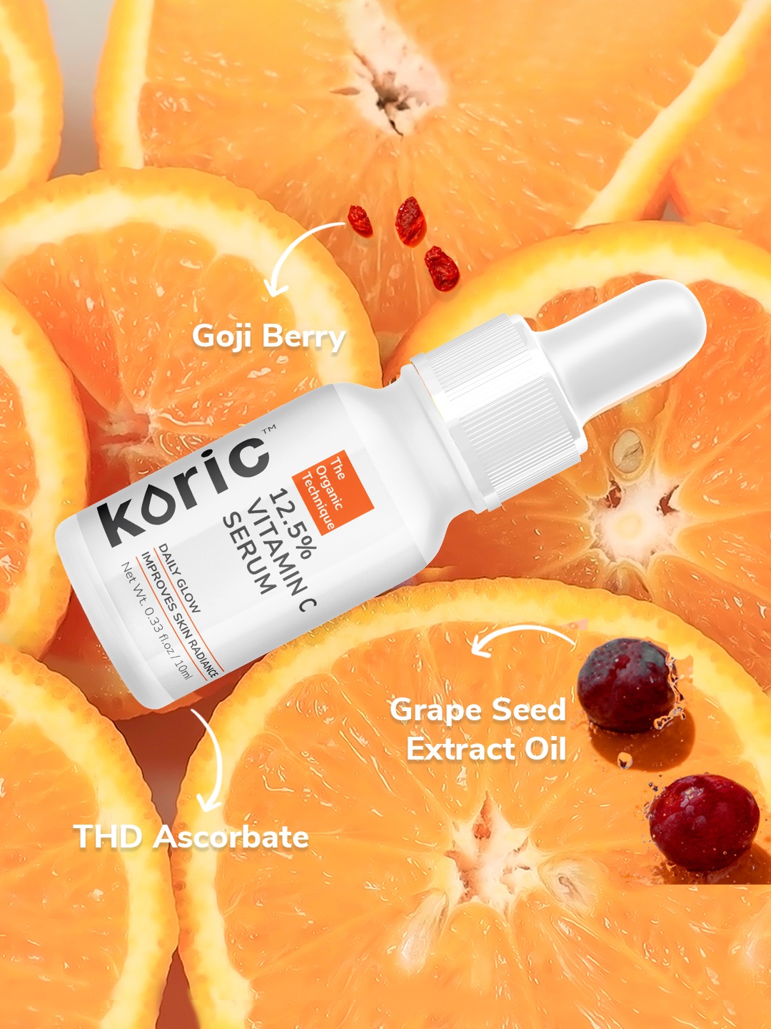 

Koric Daily Glow 12.5% Vitamin C Serum - Improves Skin Radiance - 10ml, White