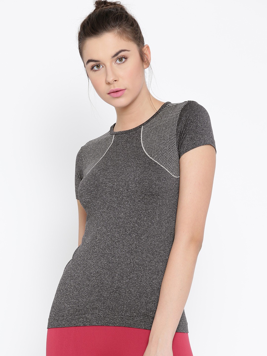 

Amante Women Women Charcoal Grey Solid Fitness T-shirt