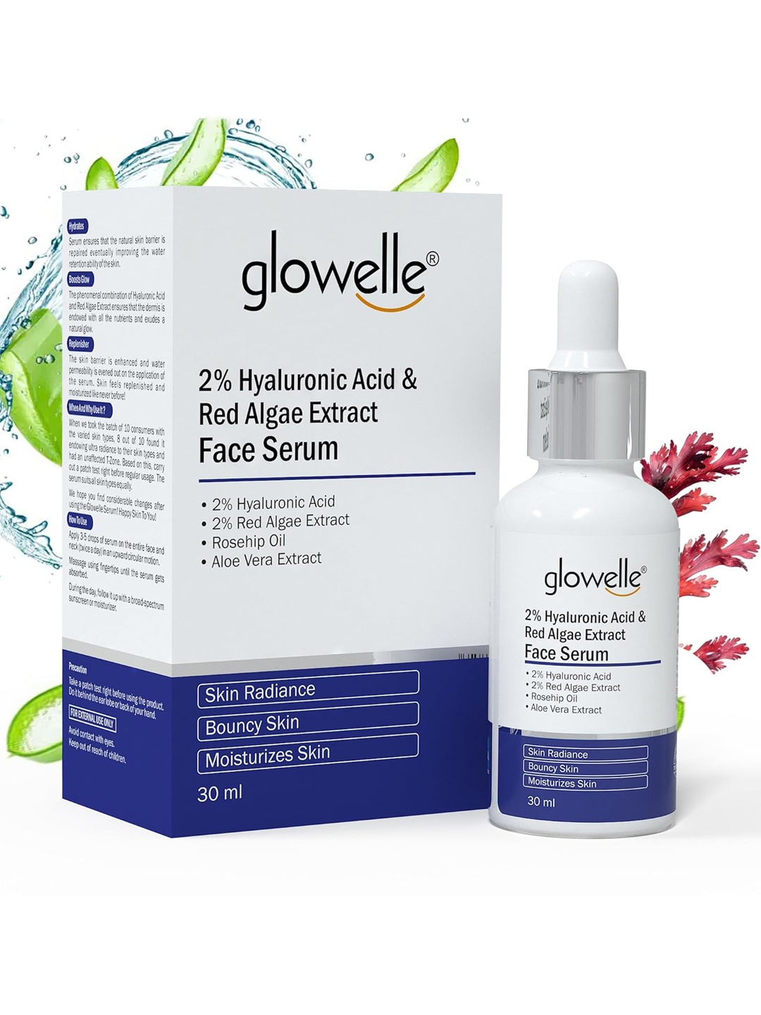 

Aryanveda Glowelle Hyaluronic Acid Face Serum With Aloevera For Elevated Radiance - 30 ml, White