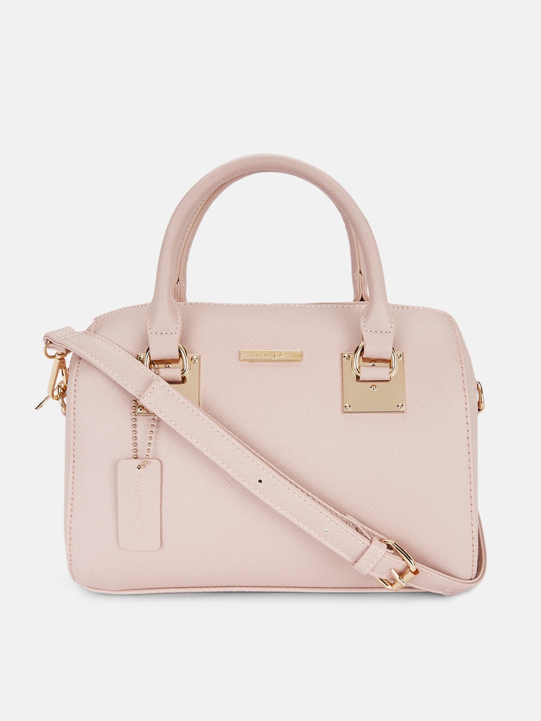 

Forever Glam by Pantaloons Pink Textured Structured Handheld Bag