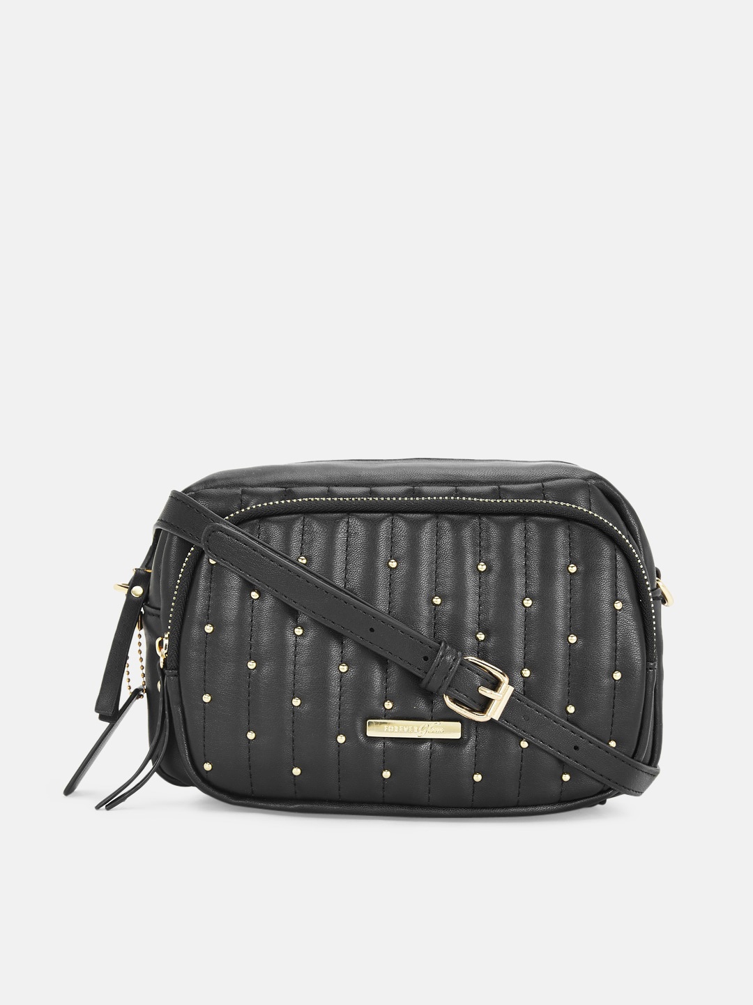 

Forever Glam by Pantaloons Black Embellished Structured Sling Bag