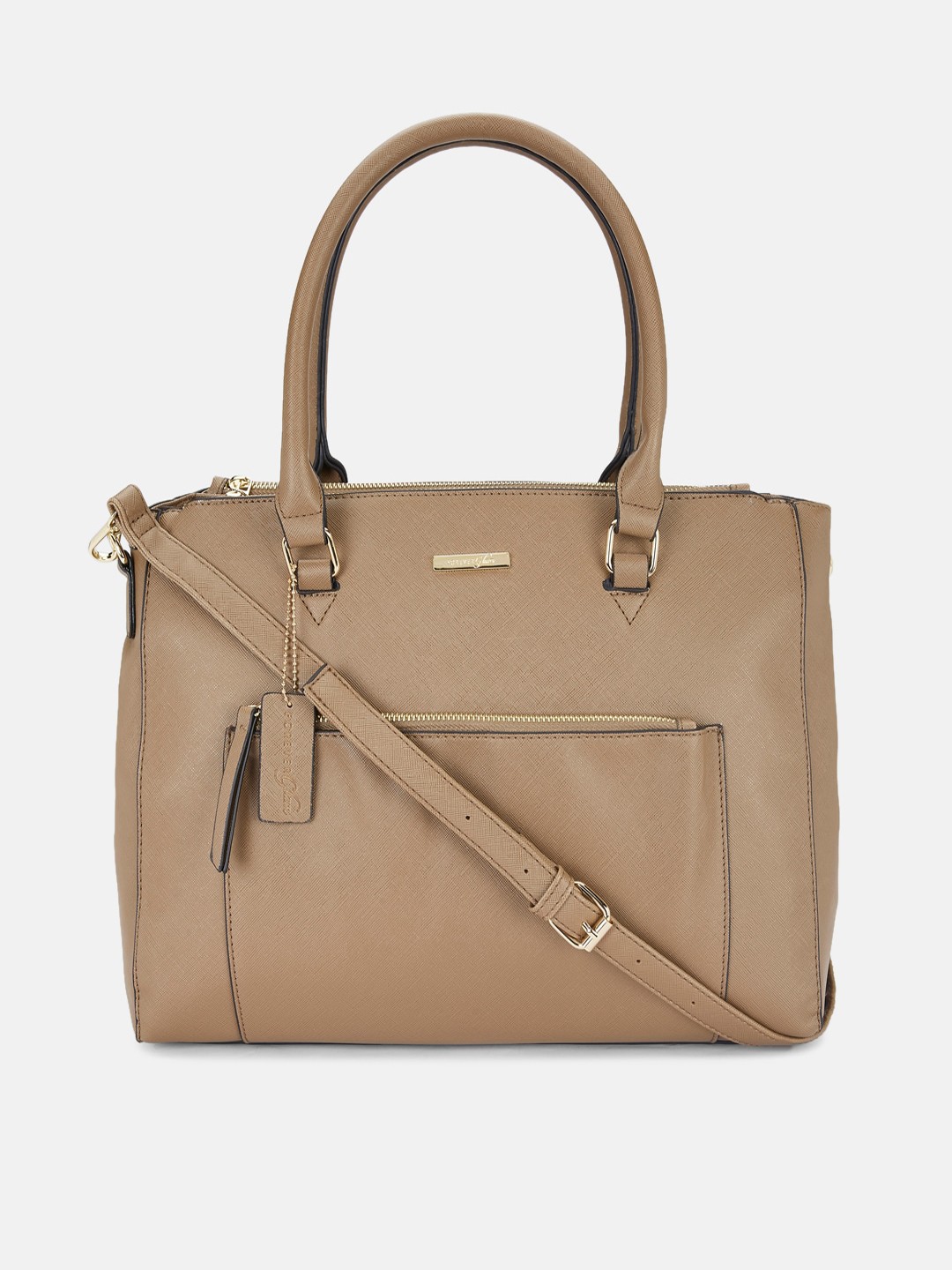 

Forever Glam by Pantaloons Taupe Structured Handheld Bag