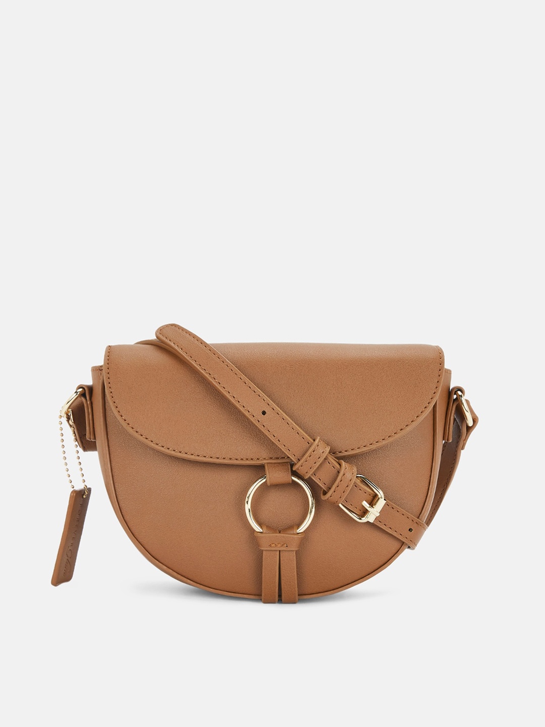 

Forever Glam by Pantaloons Tan Half Moon Sling Bag