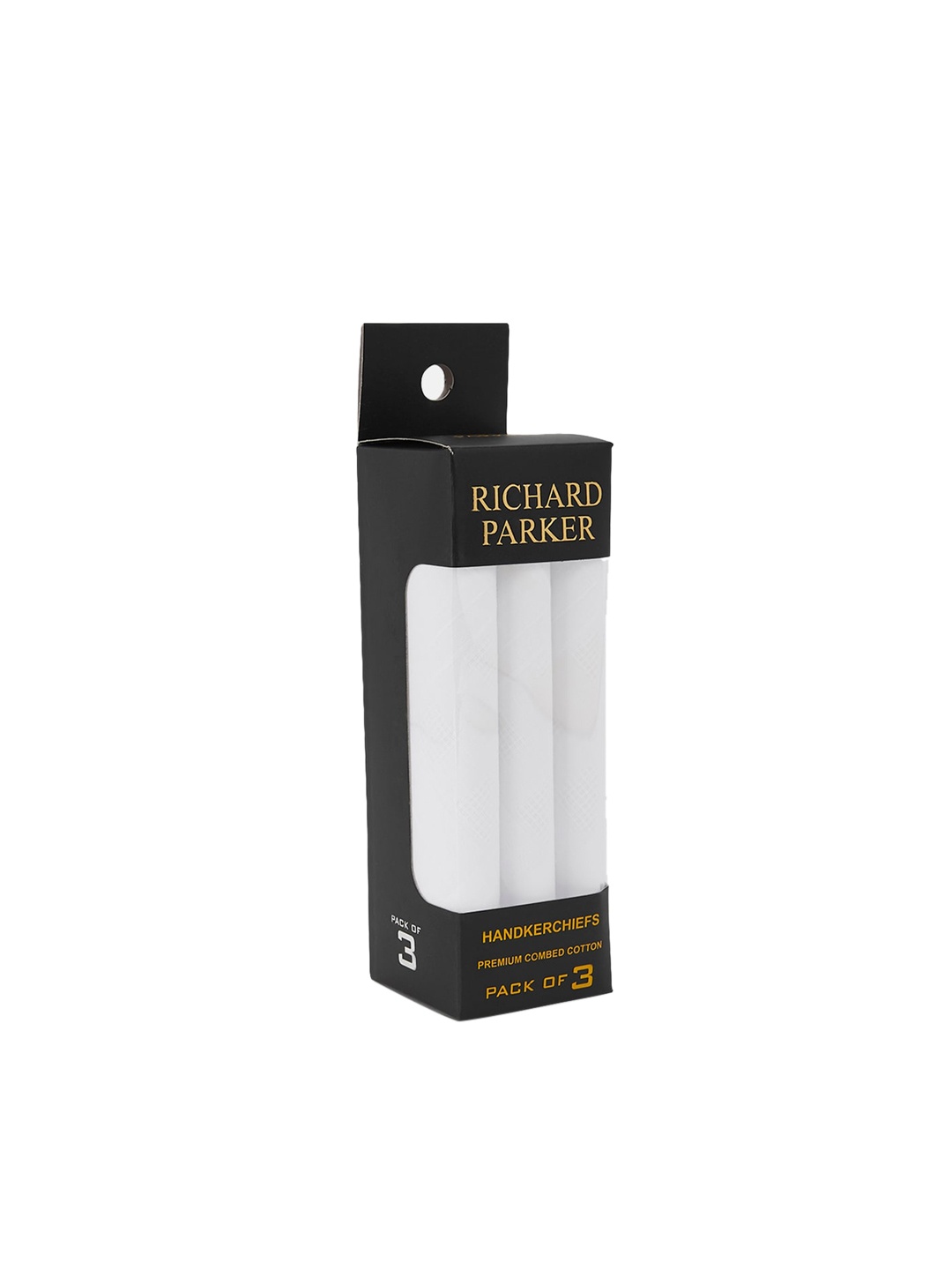 

RICHARD PARKER by Pantaloons Set Of 3 White Solid Handkerchief