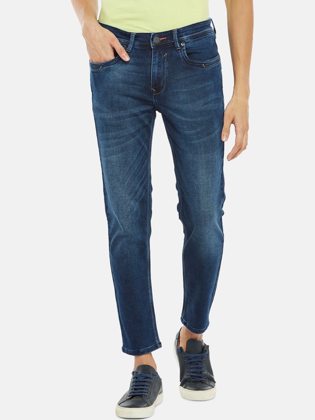

People Men Blue Skinny Fit Heavy Fade Jeans