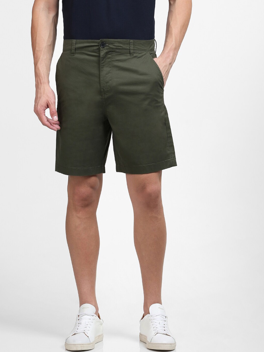 

SELECTED Men Olive Green Organic Cotton Chino Shorts