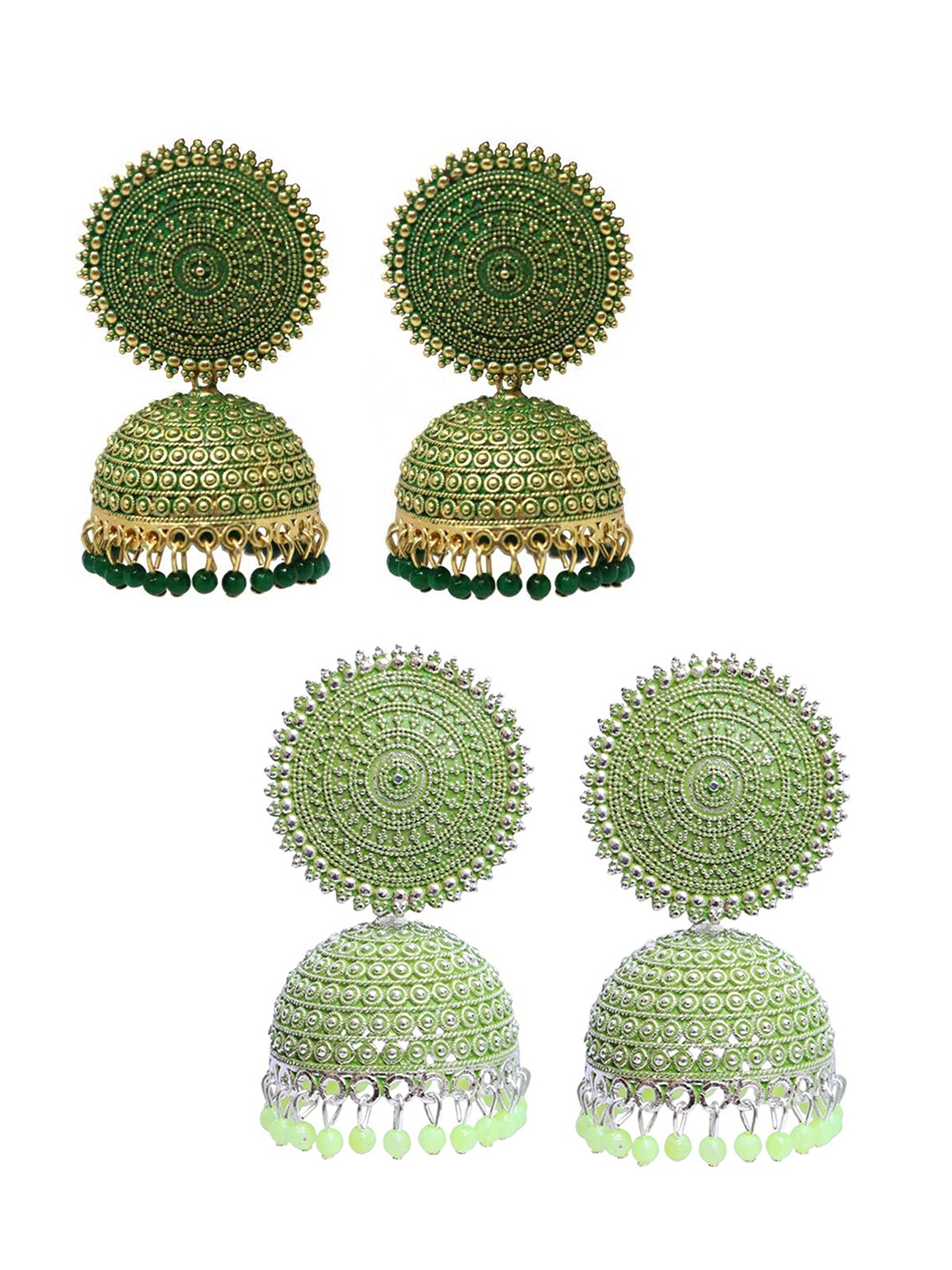 

Vembley Green Contemporary Jhumkas Earrings