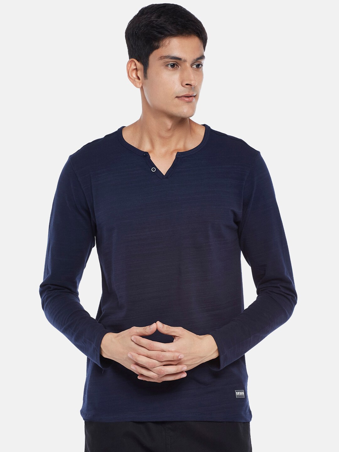 

Urban Ranger by pantaloons Men Blue V-Neck Slim Fit T-shirt