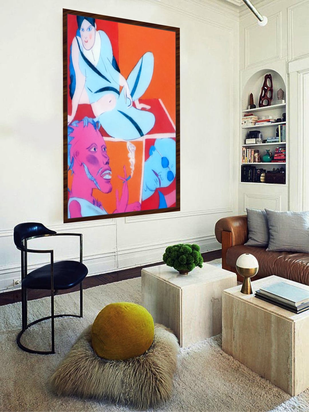 

The Art House Red & Blue Abstract Painting Wall Art