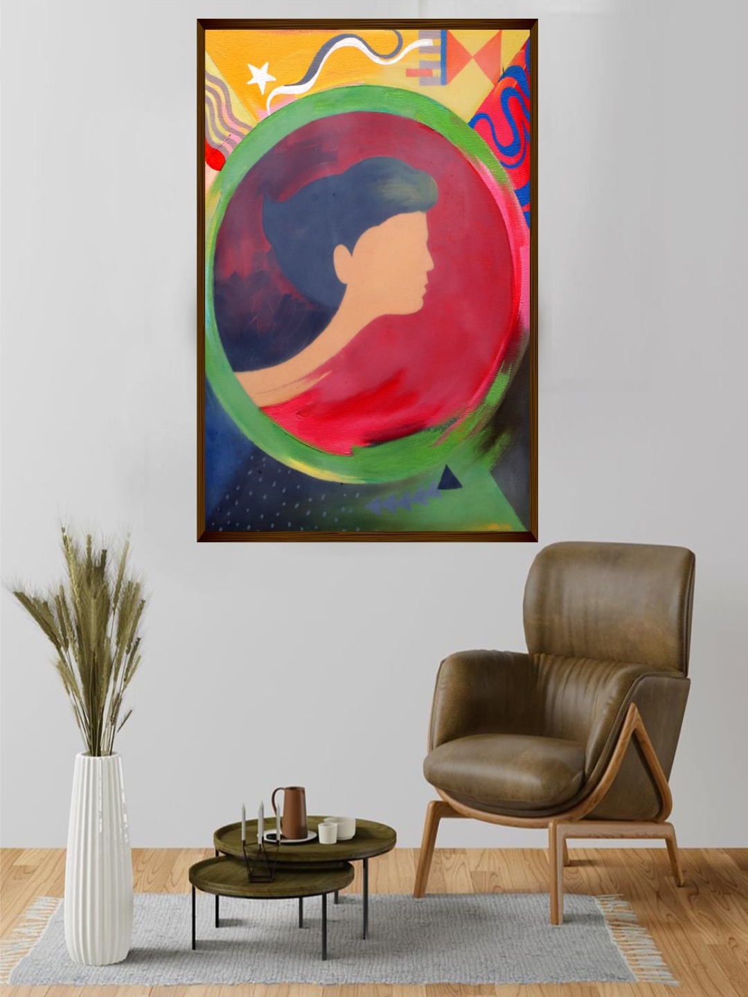 

The Art House Red & Green Abstract Framed Wall Art