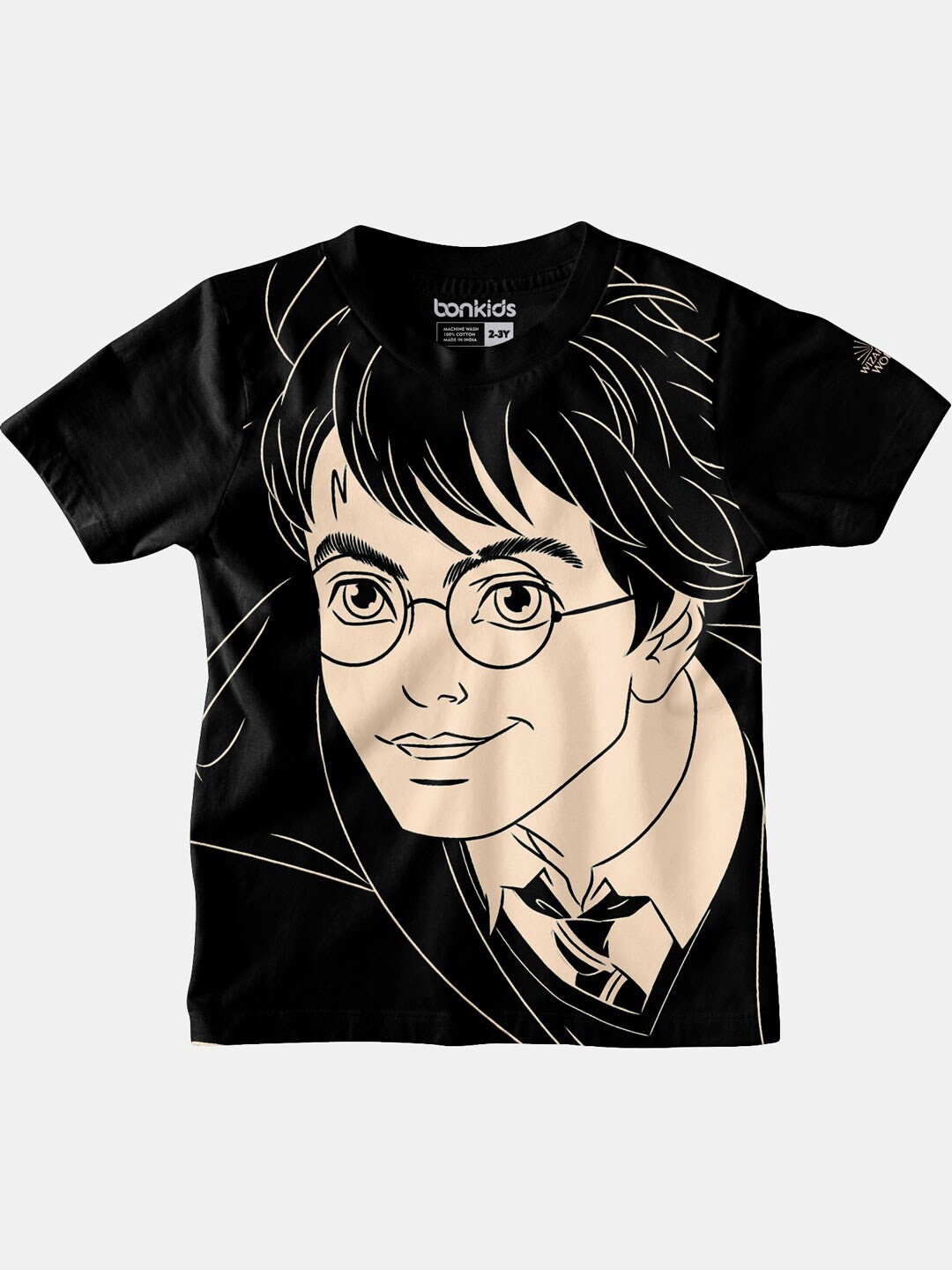 

BONKIDS Boys Black & Beige Harry Potter Printed T-shirt