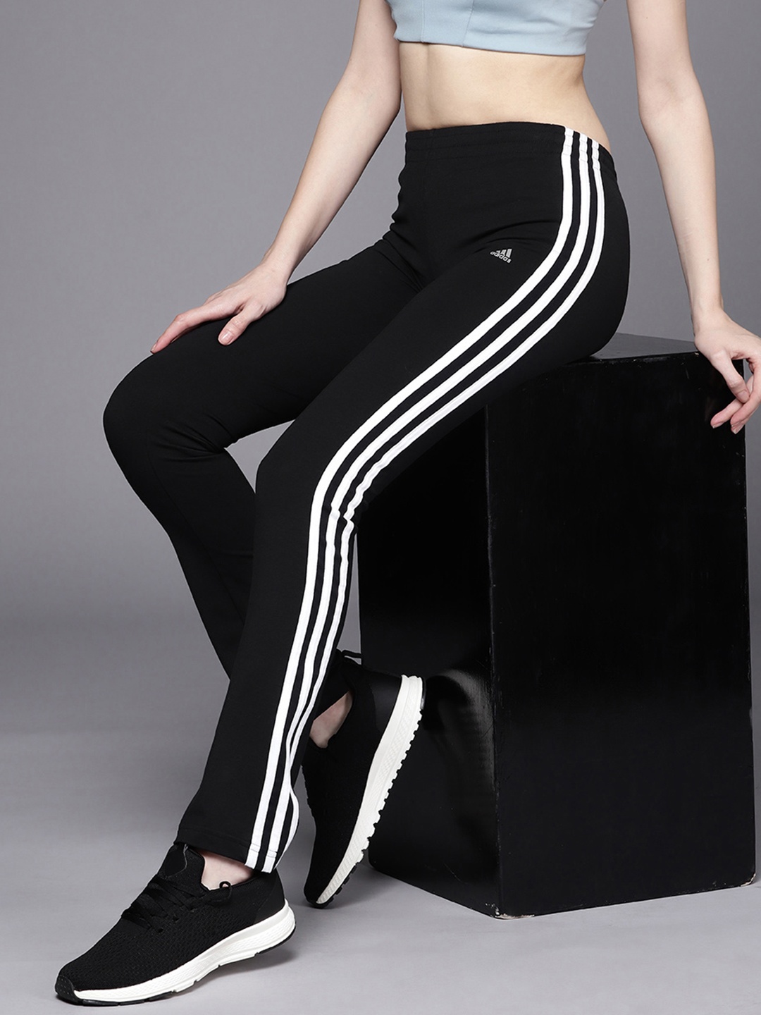 

ADIDAS Women Black Solid 3S Yoga Track Pants