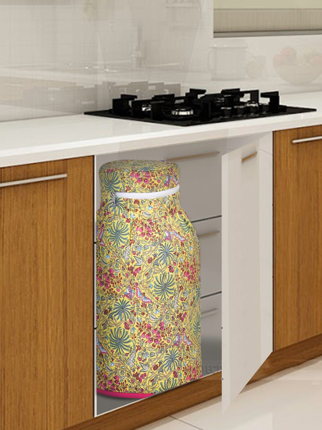 

Rajasthan Decor Yellow Printed Cylinder Cover