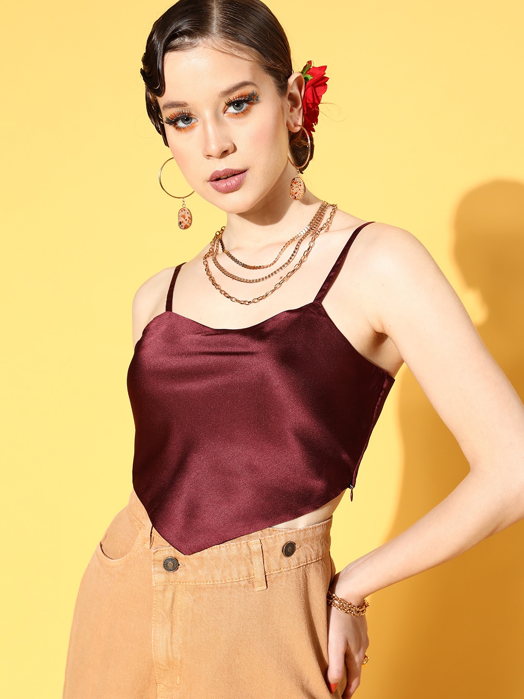

Berrylush Crop Top, Maroon