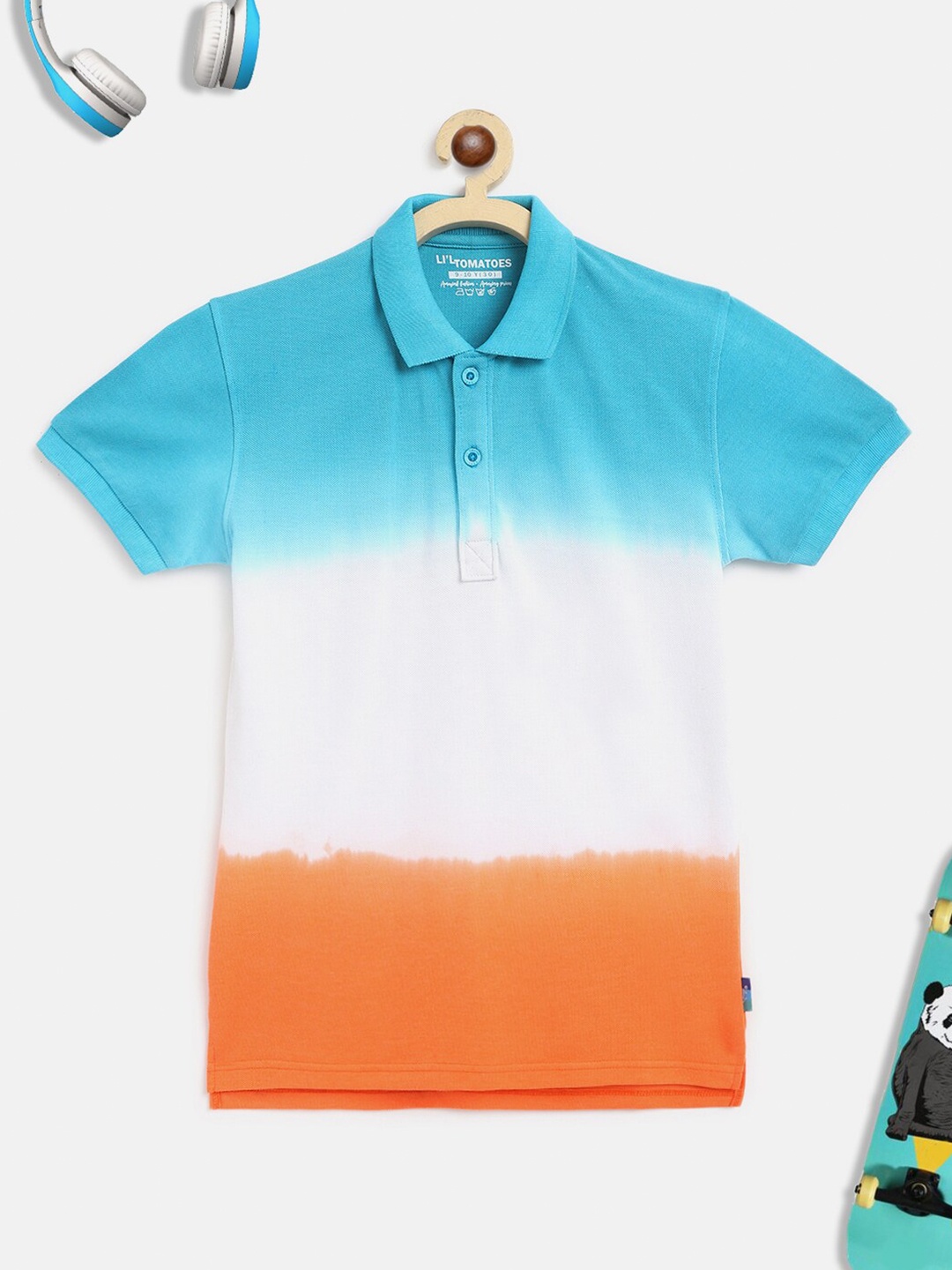 

Lil Tomatoes Boys Blue & Orange Polo Collar Outdoor T-shirt