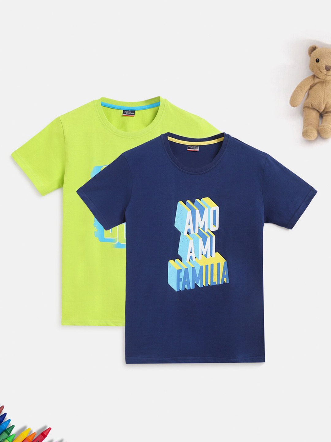 

Lil Tomatoes Boys Pack Of 2 Pure Cotton T-shirts, Navy blue