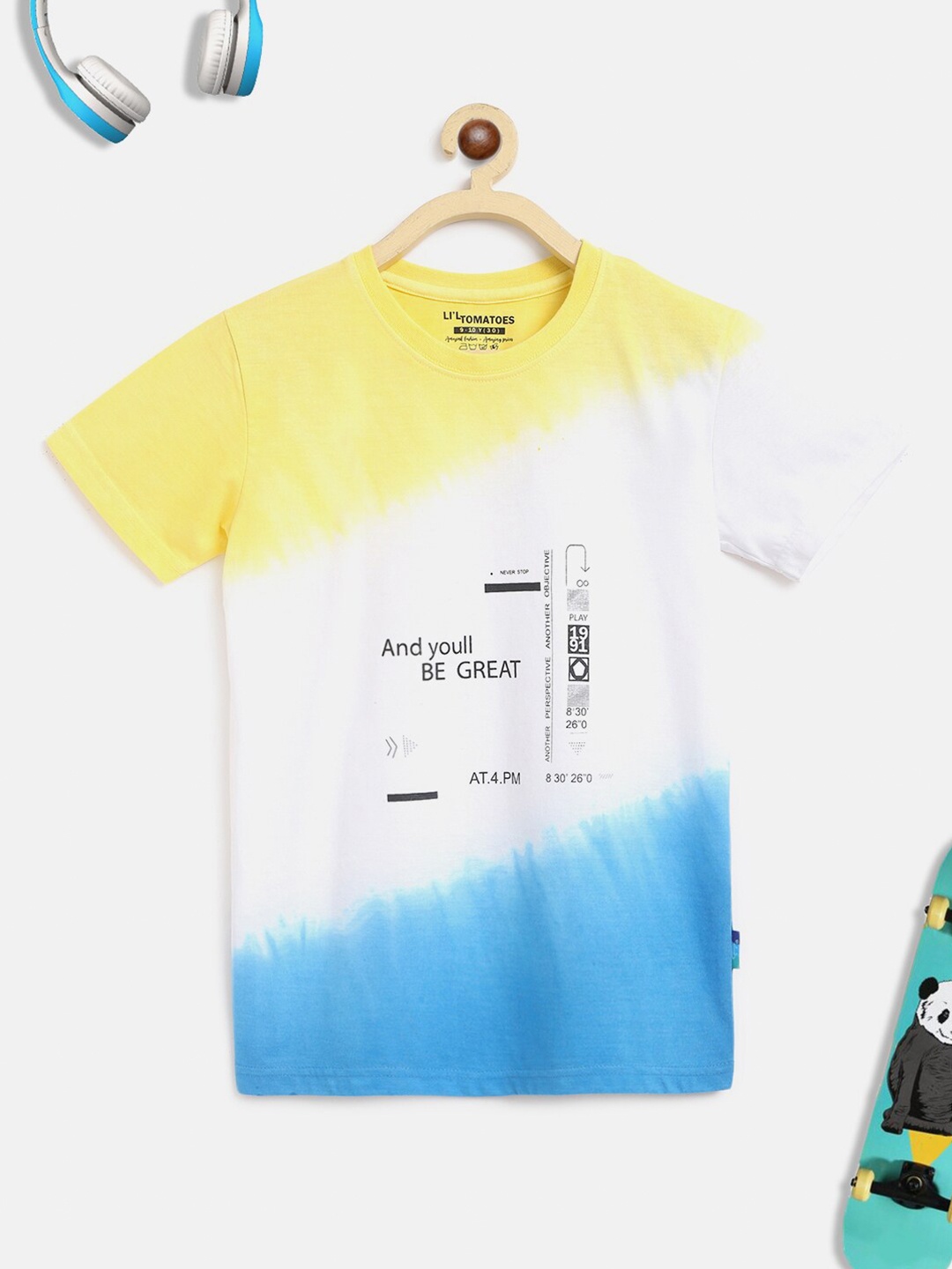 

Lil Tomatoes Boys Yellow & Blue Dyed Outdoor T-shirt