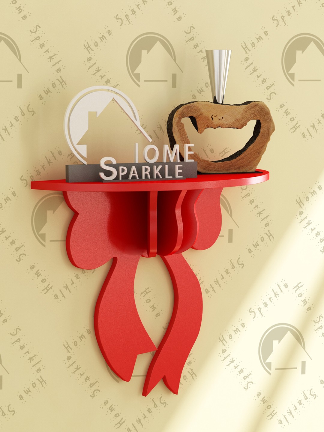 

Home Sparkle Red Carved Wall Shelf