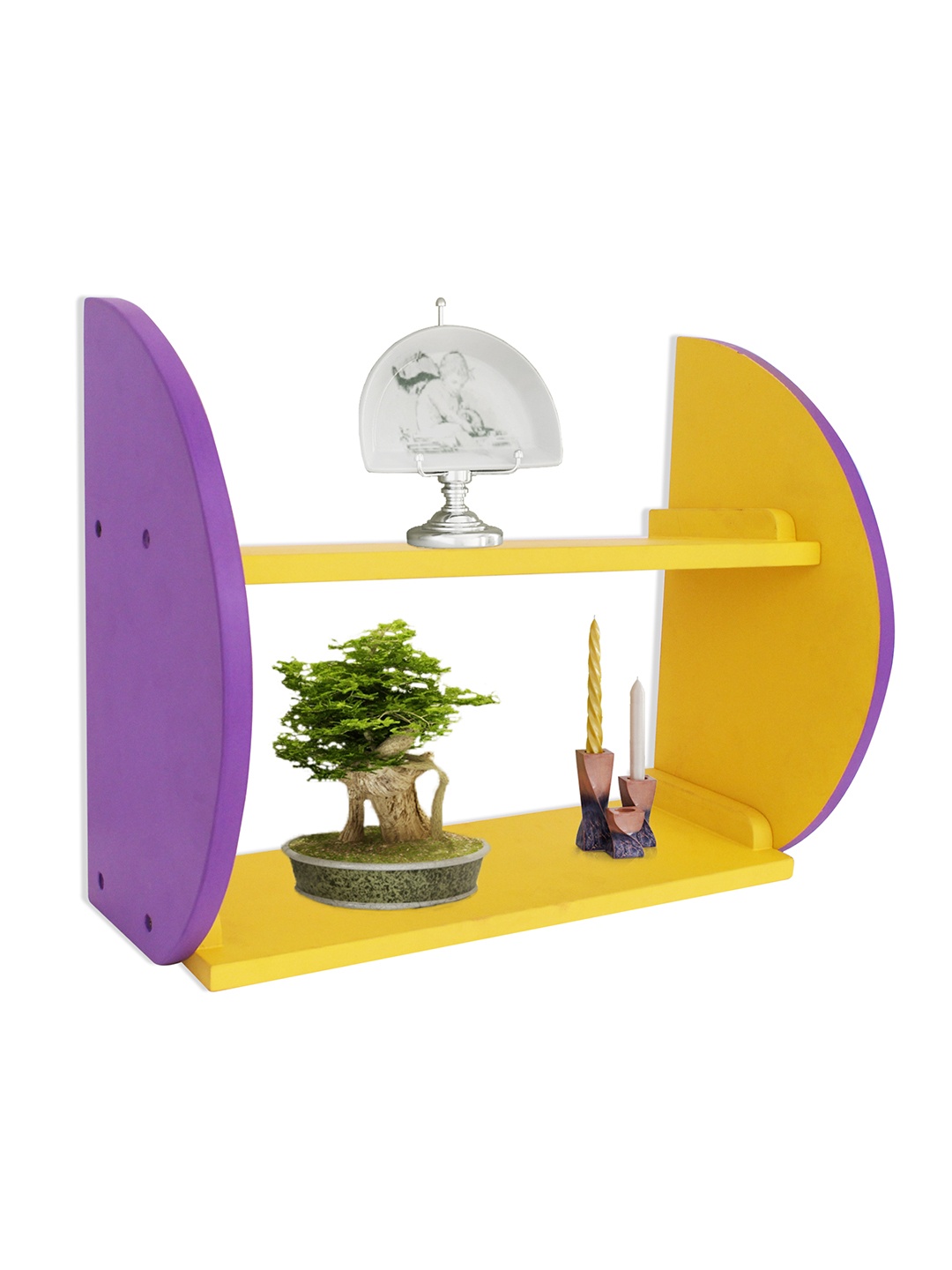 

Home Sparkle Purple & Yellow Colored Wall Shelf