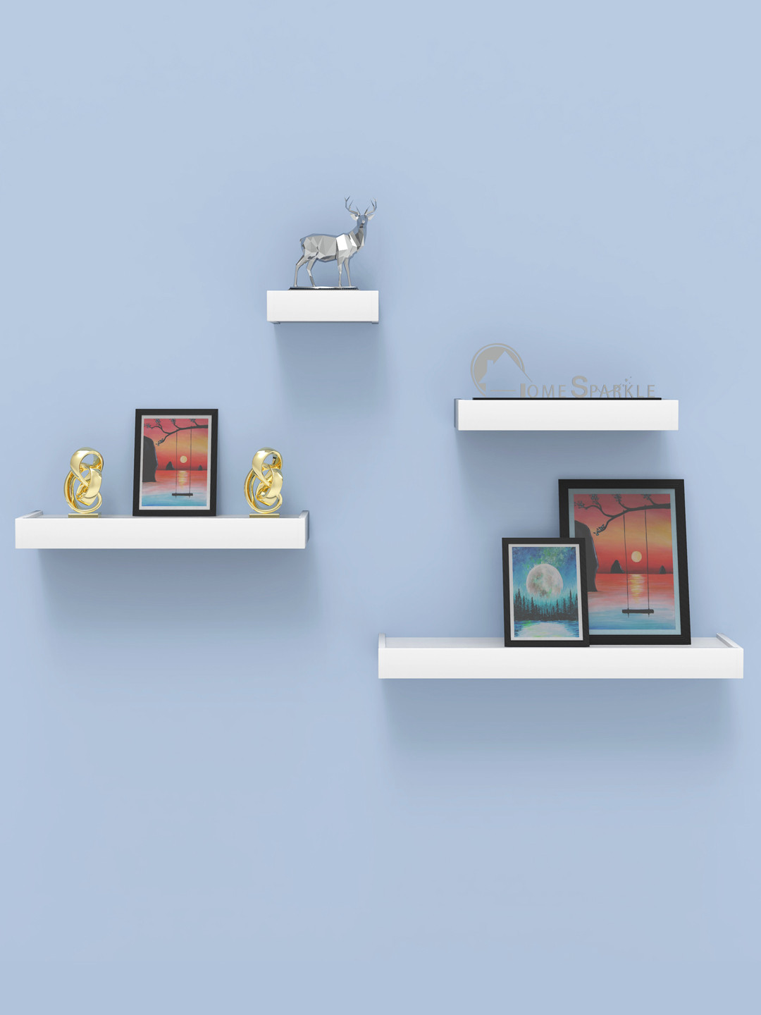 

Home Sparkle White Set of 4 Wall Shelves
