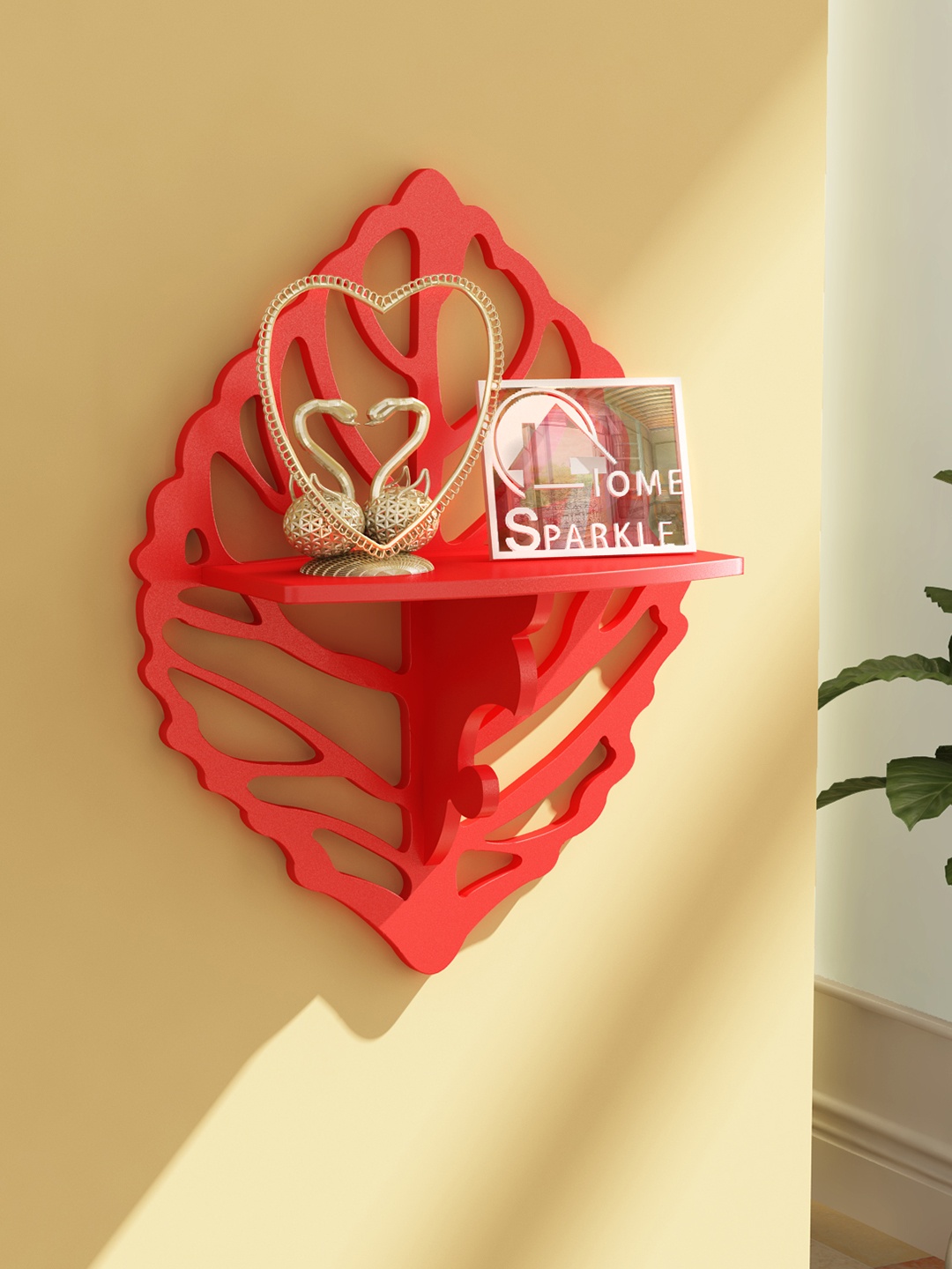 

Home Sparkle Red Carved Wall Shelf