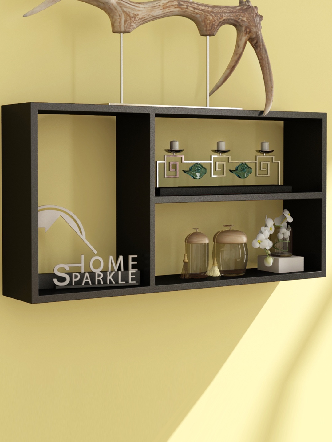 

Home Sparkle Black Wall Shelf
