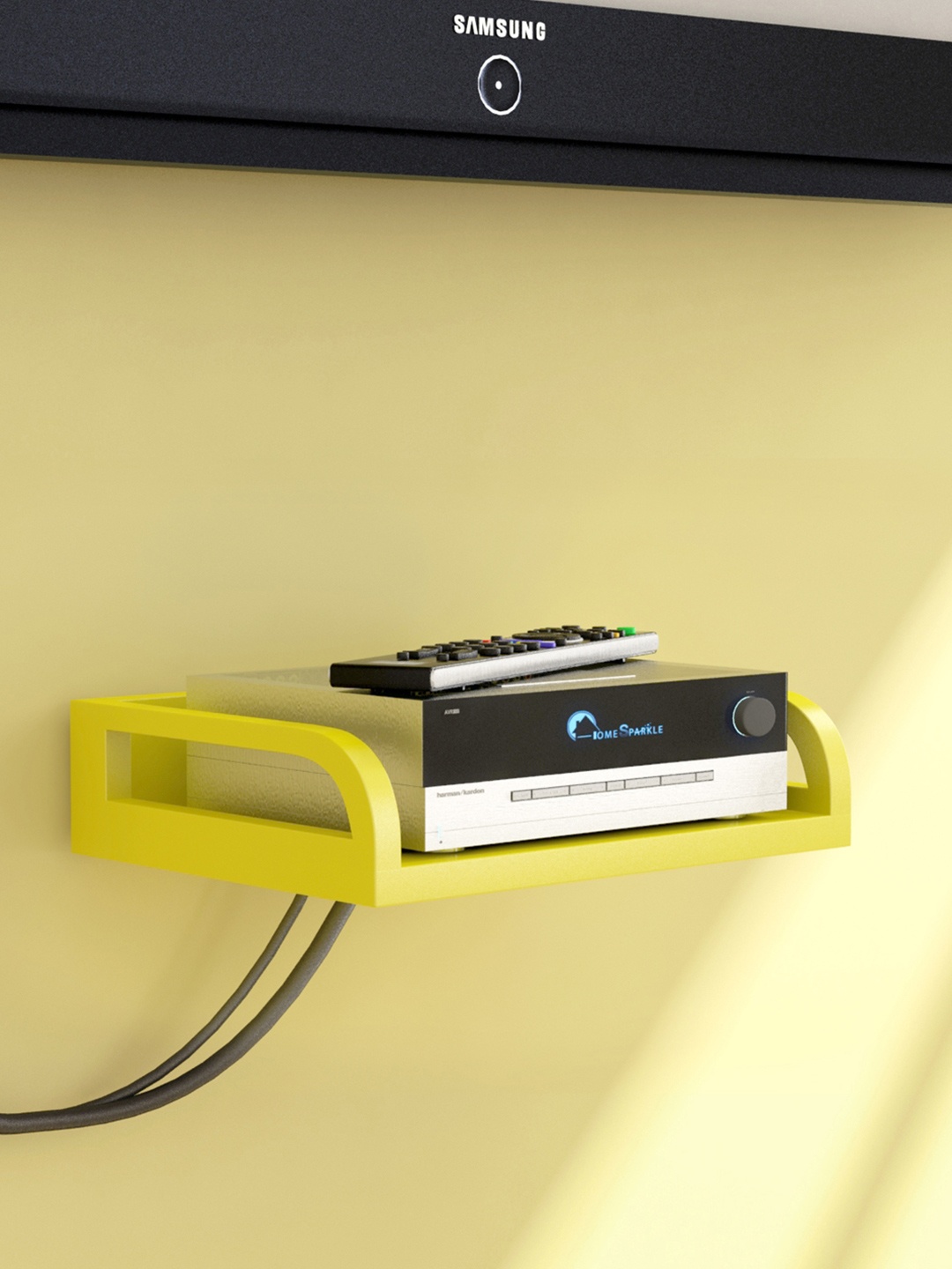 

Home Sparkle Yellow Set Top Box Holder