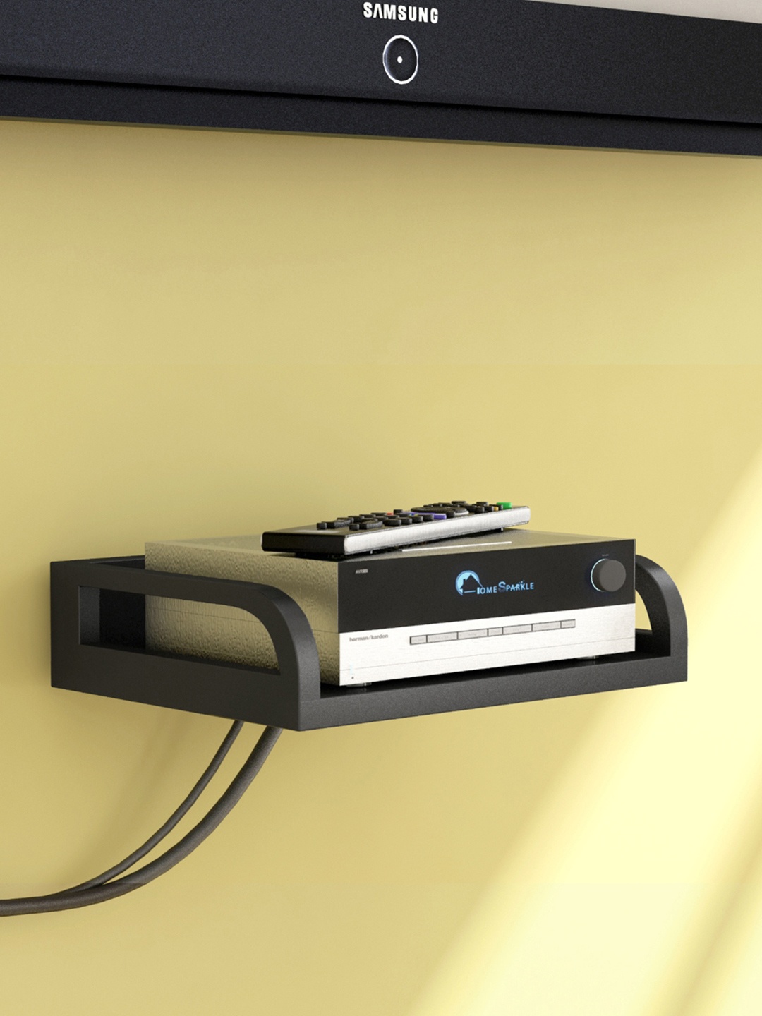 

Home Sparkle Black Set Top Box Holder
