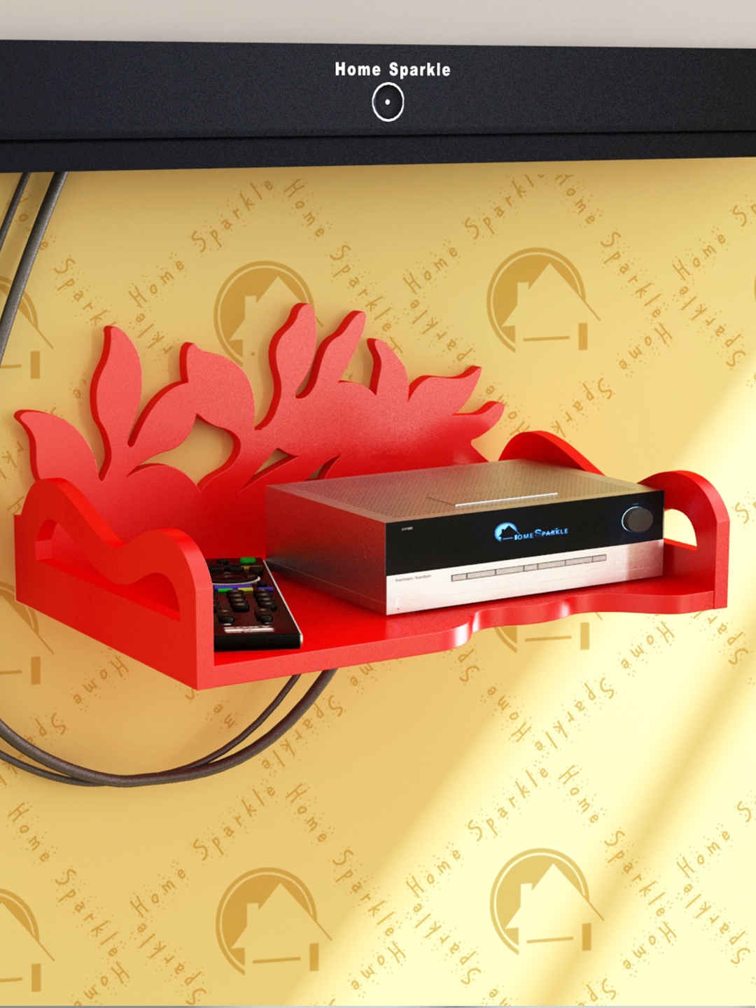 

Home Sparkle Red Carved Wooden Set Top Box Holder