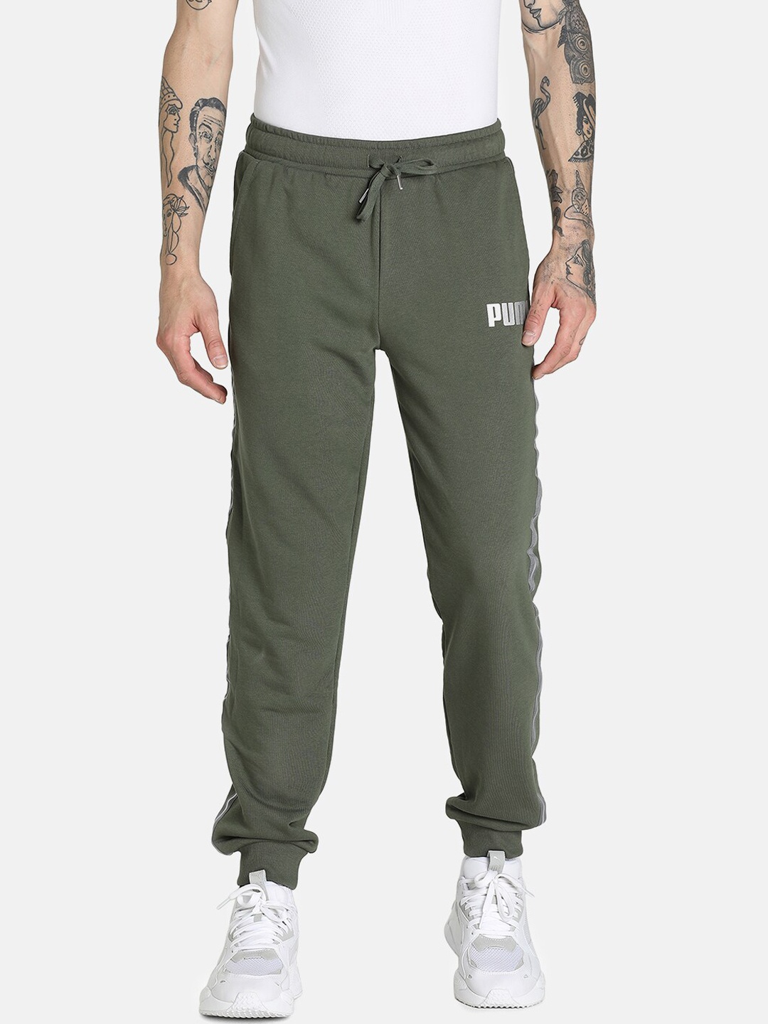 

Puma Men Olive Green Regular Fit Sports Joggers
