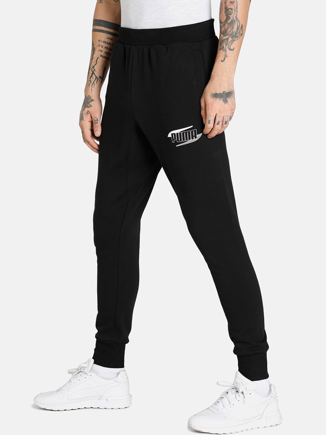 

Puma Men Black Solid Regular Fit Cotton Joggers