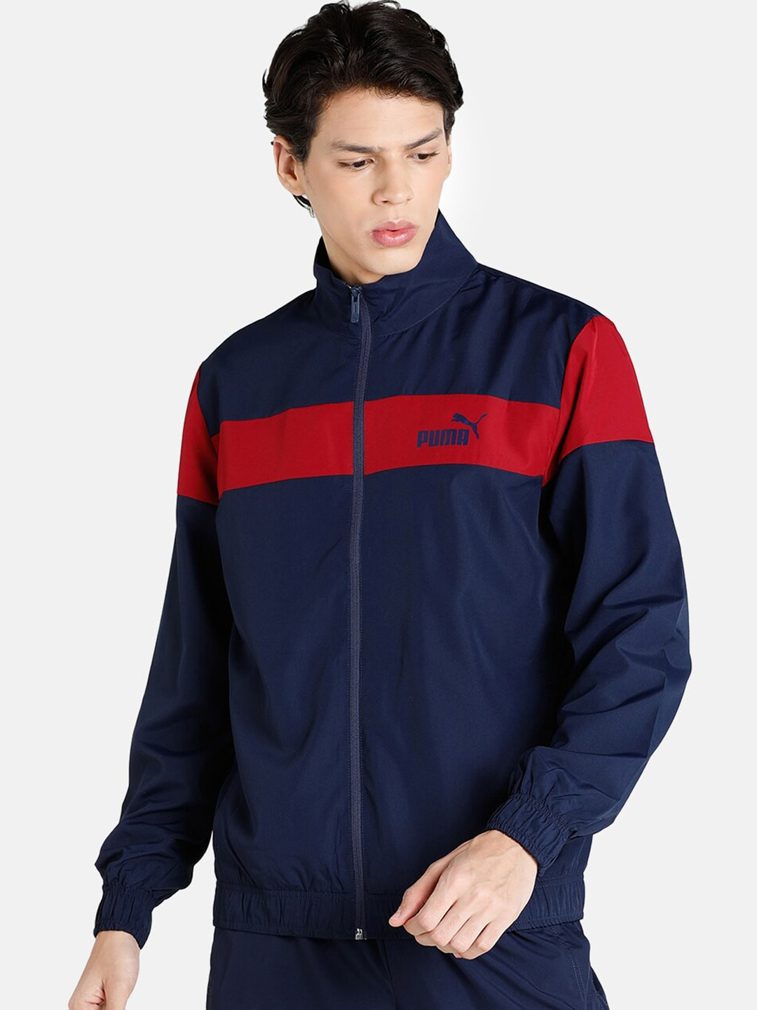 

Puma Men Navy Blue & Red Classic Cricket Track Suit