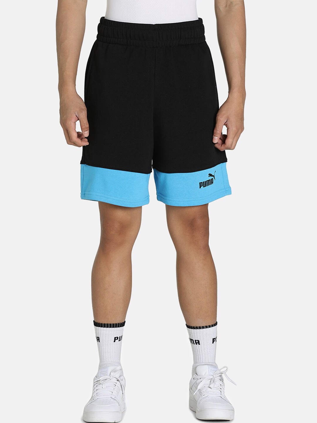 

Puma Men Black Colourblocked Cotton Shorts