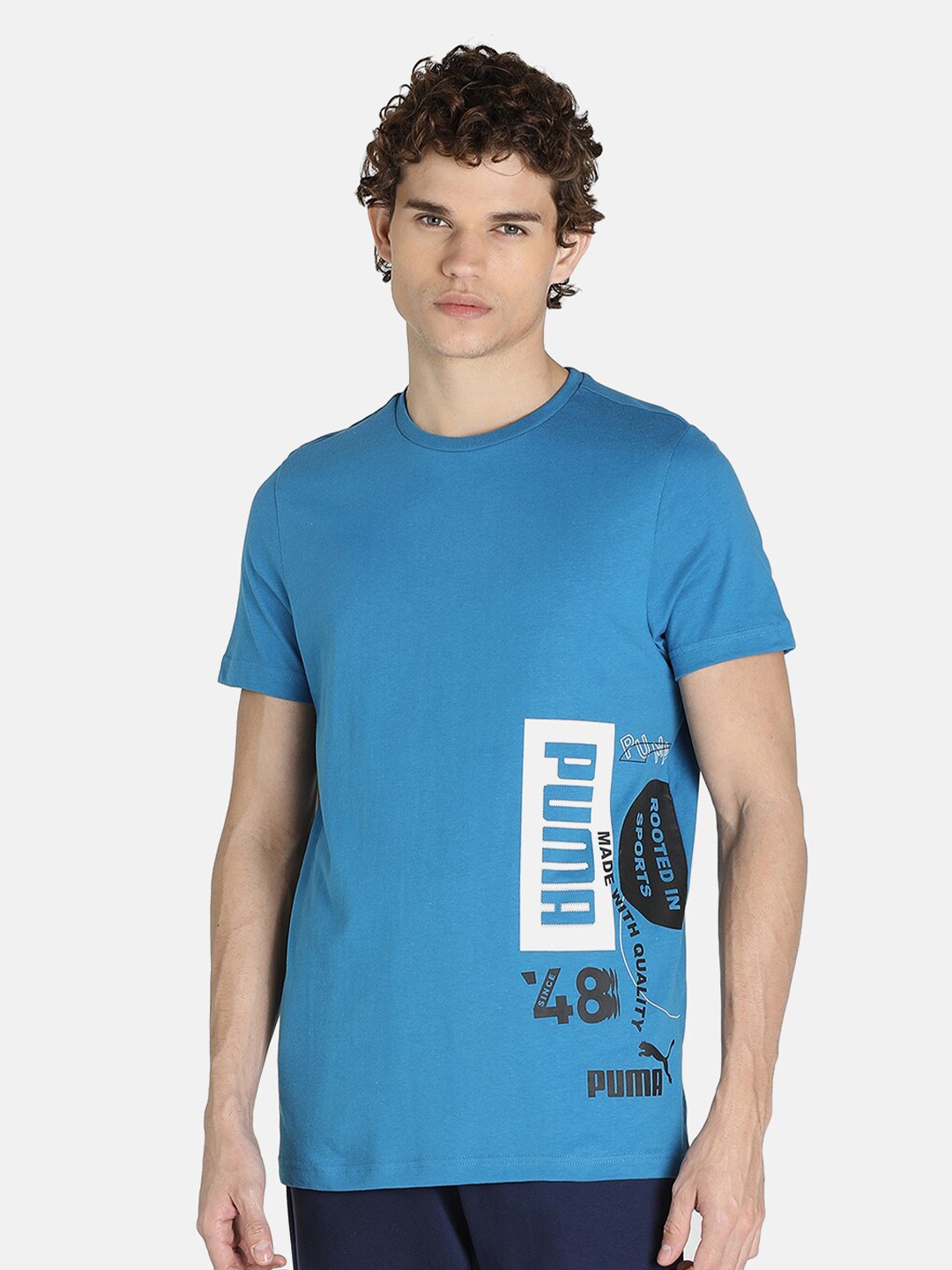 

Puma xDream11 Men Turquoise Blue Printed T-Shirt