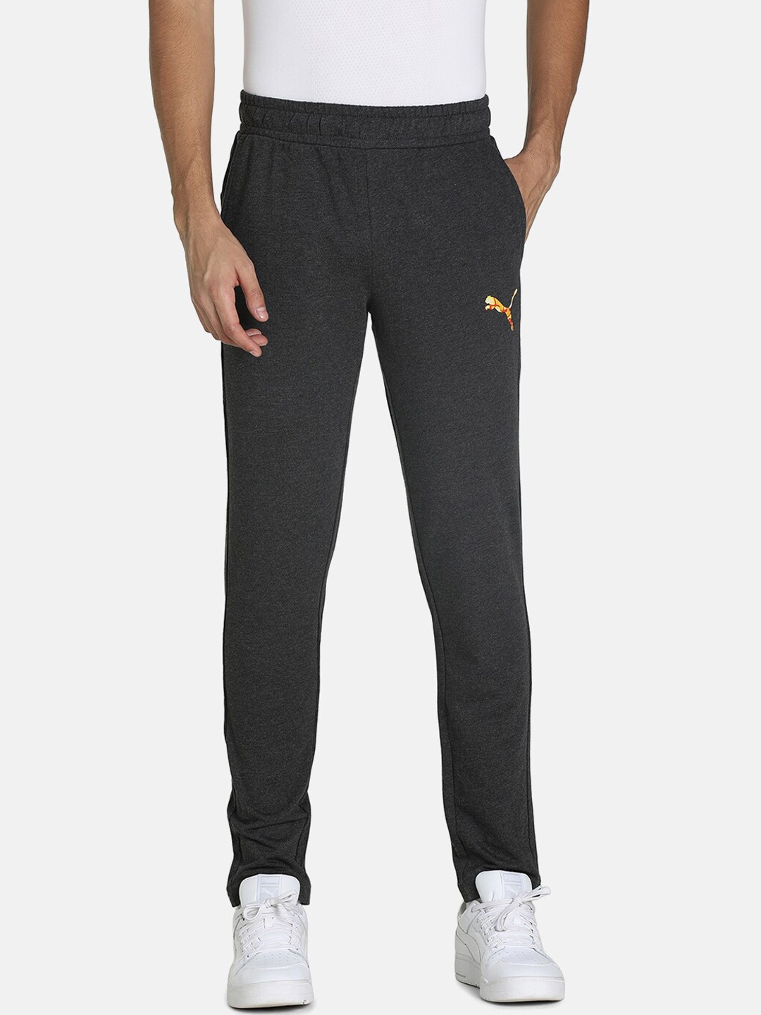 

Puma Men Charcoal Solid Slim Fit Cotton Track Pants