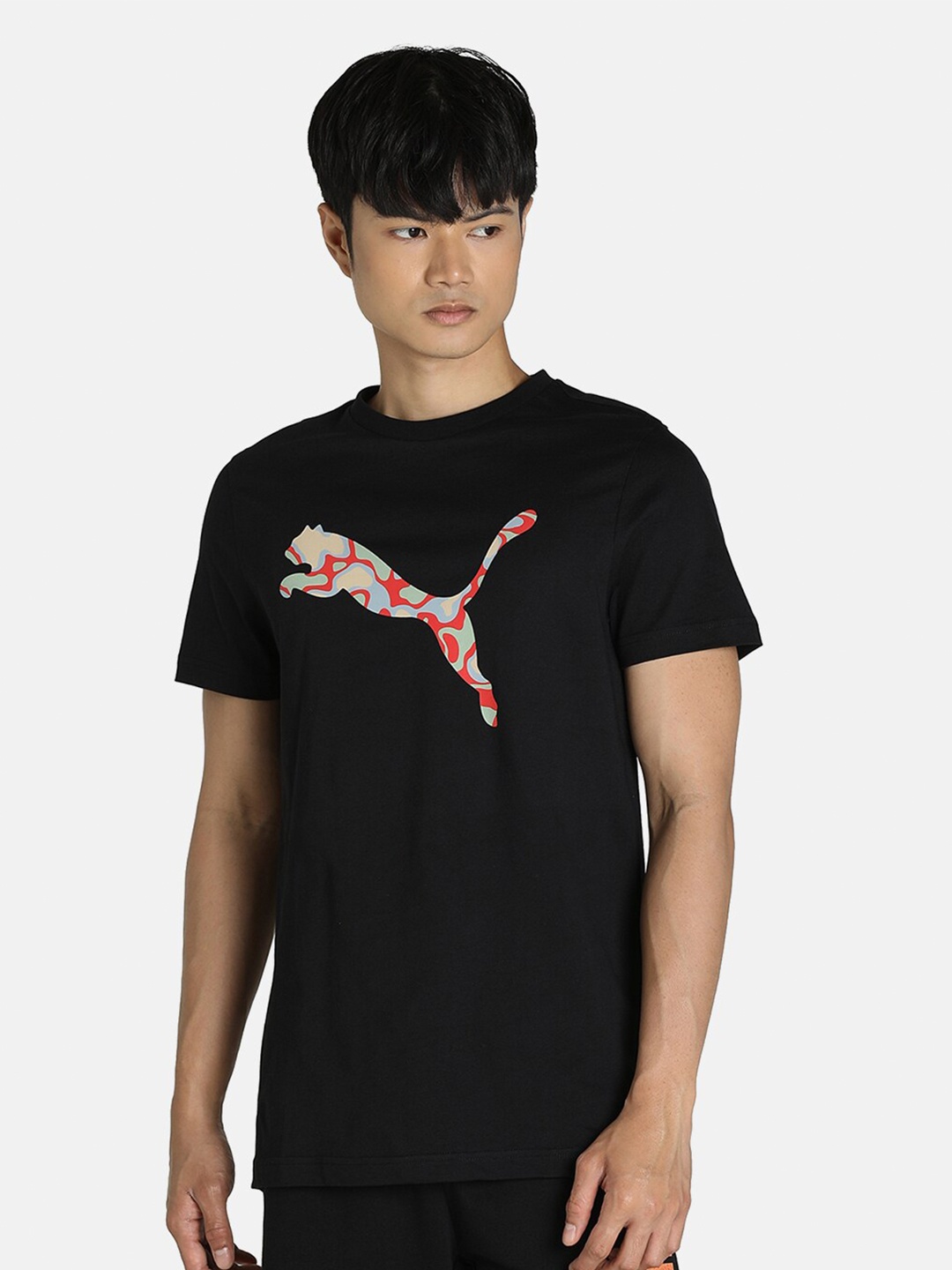 

Puma Men Black Printed Slim Fit Ms Graphic Tee 1 Outdoor T-shirt