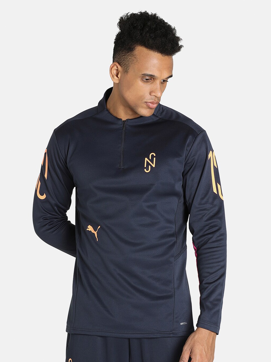 

Puma Men Navy Blue High Neck Neymar Jr Flare Football Training TopT-shirt