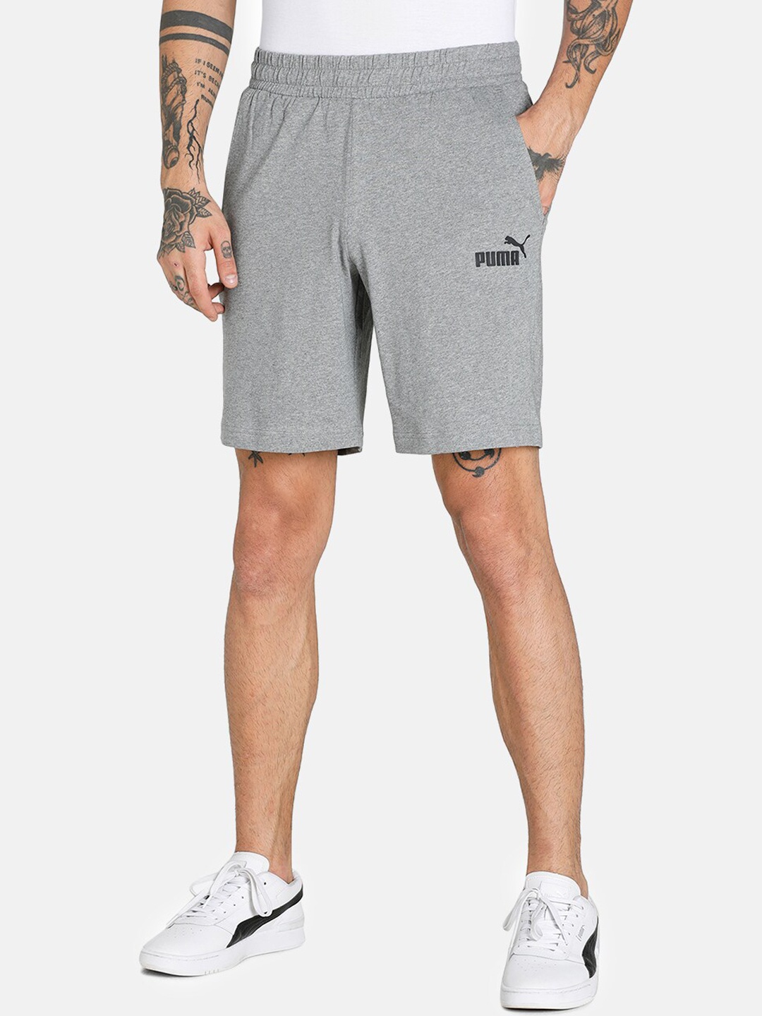 

Puma Men Grey Essential Jersey Sports Shorts