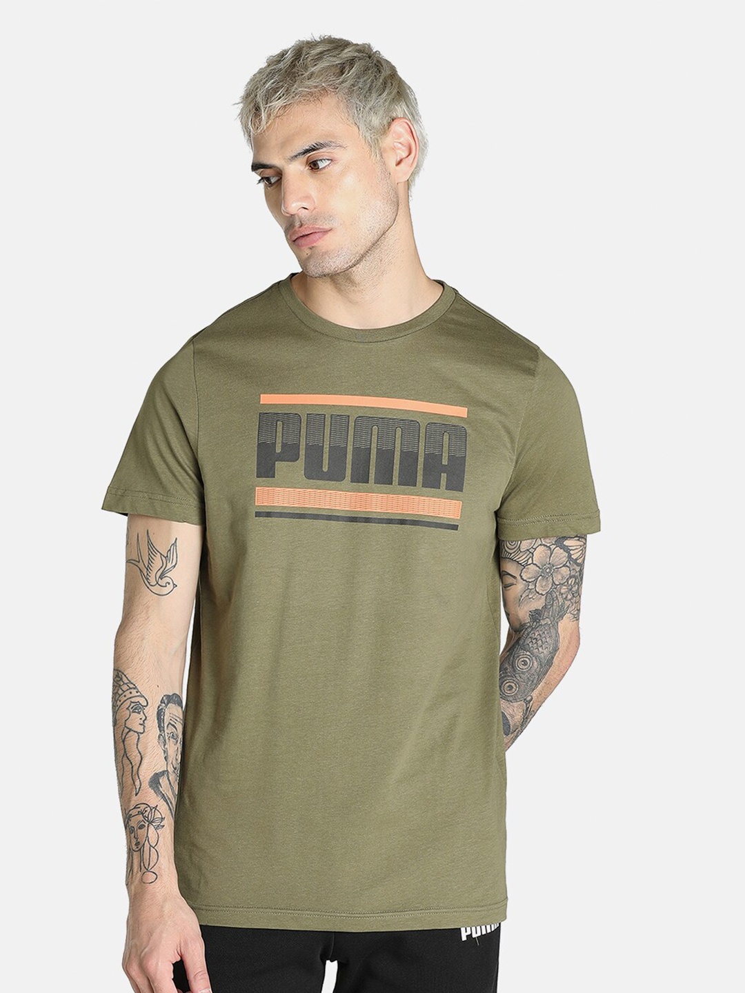 

Puma Typography Printed Slim Fit T-shirt, Green