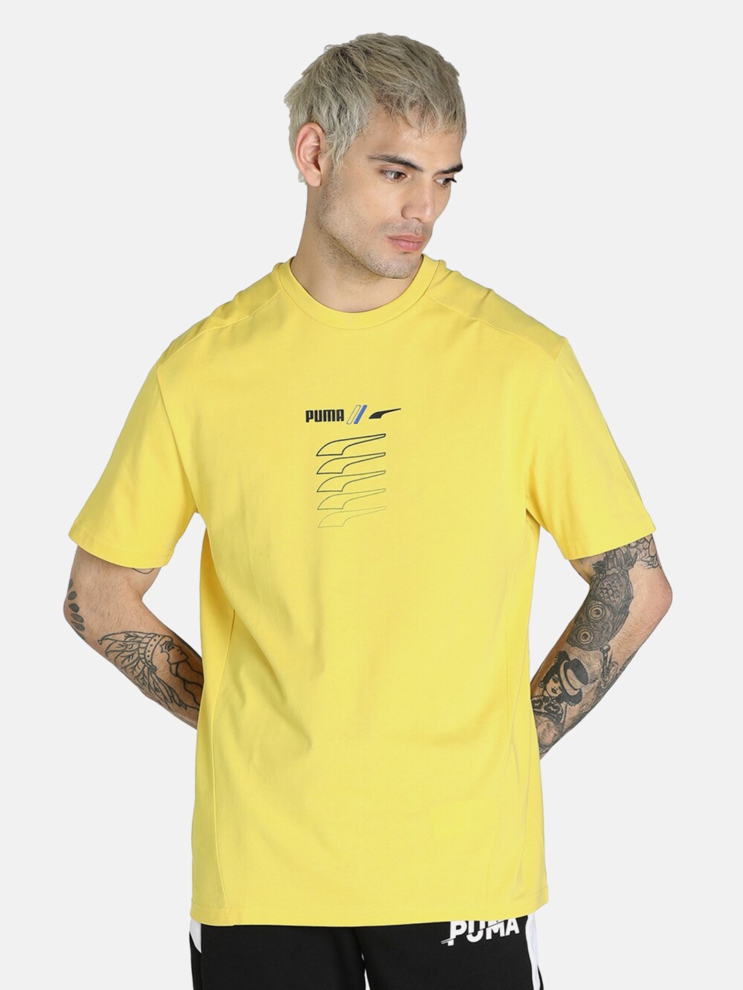 

Puma Men Yellow Graphic Printed T-shirt