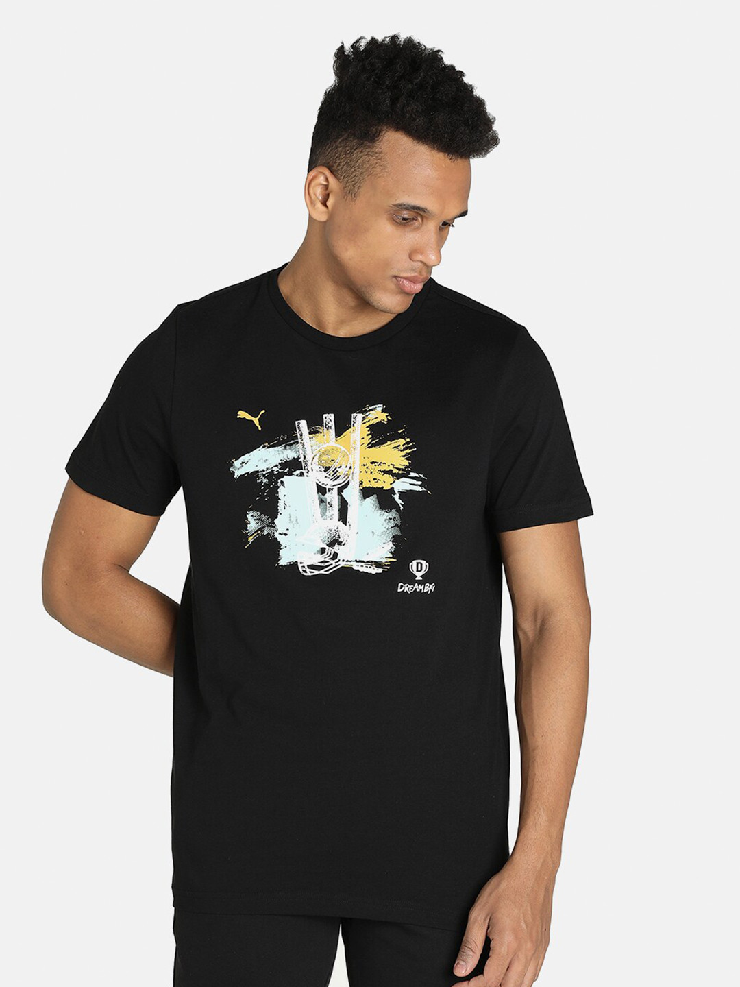 

Puma Men Black Printed Cotton T-shirt