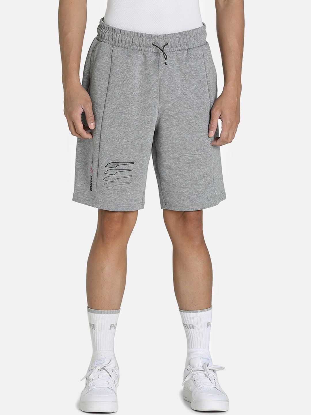 

Puma Men Grey Regular Fit Outdoor Cotton Sports Shorts