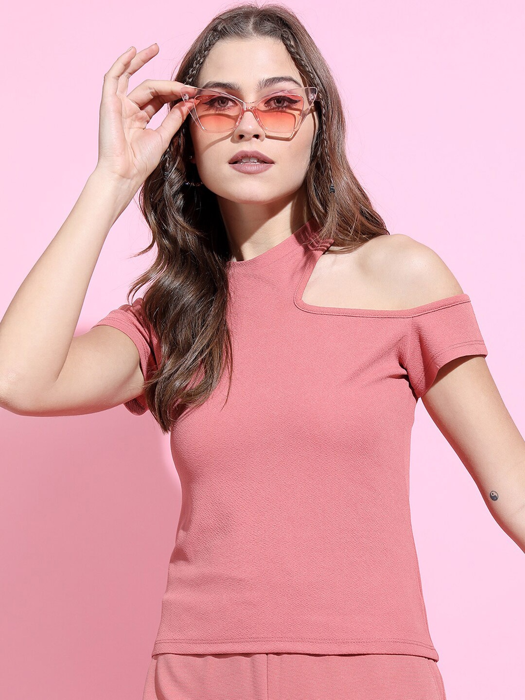 

Tokyo Talkies Women Pretty Pink Solid Top