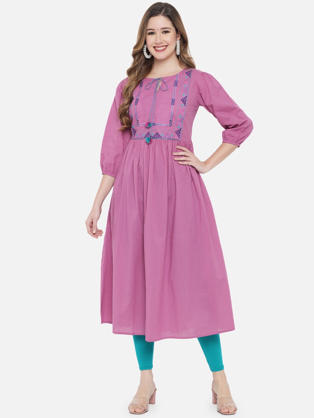 

Ramas Women Purple & Blue Thread Work Anarkali Kurta