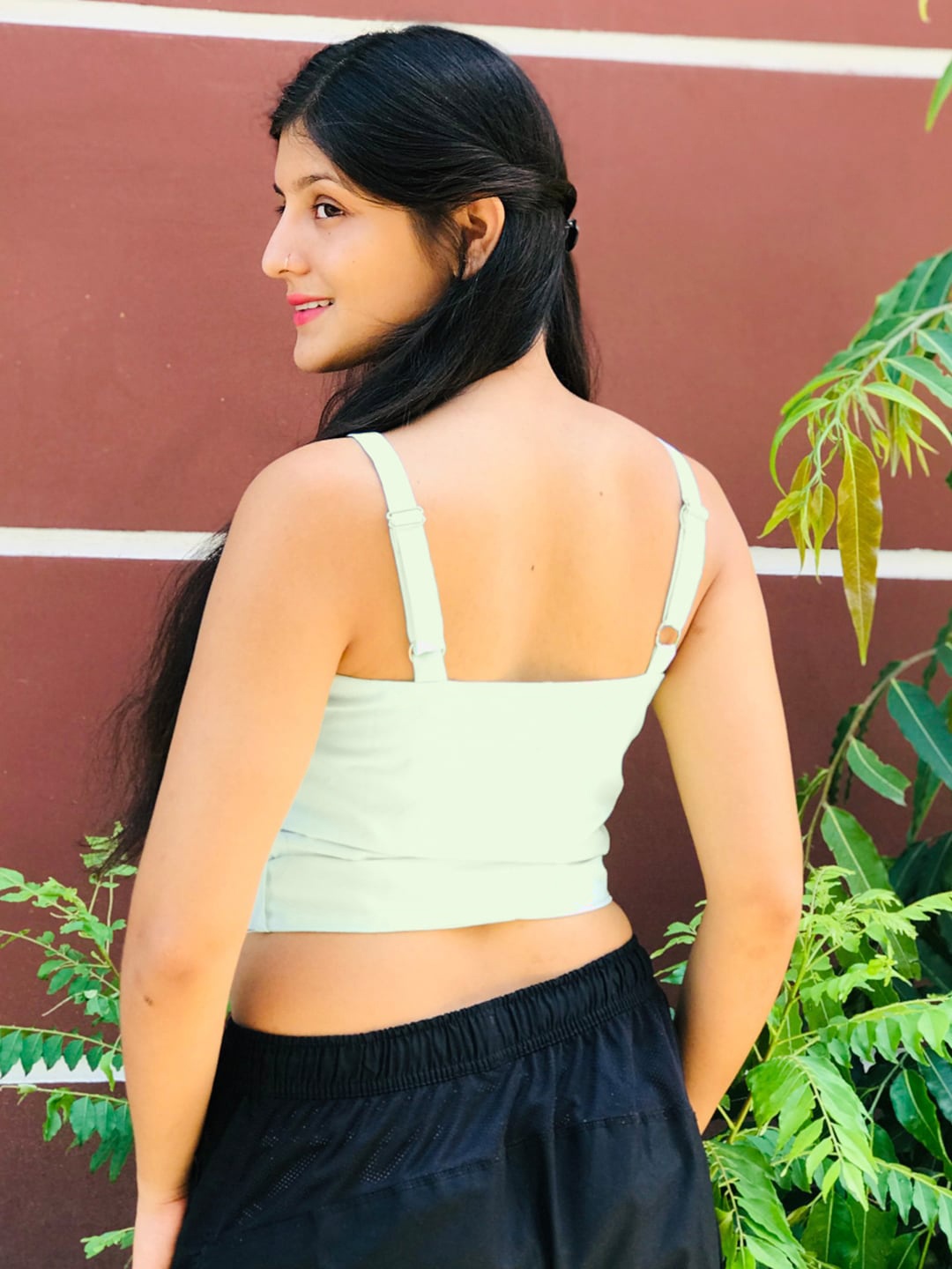 

Tokyo Talkies Mint Green Tank Tie Up Crop Top