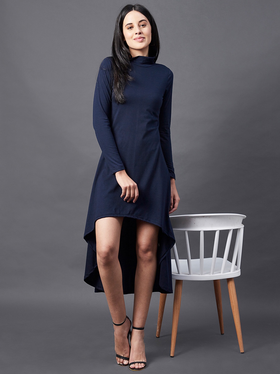 

Rigo Women Navy Blue A-Line Midi Dress