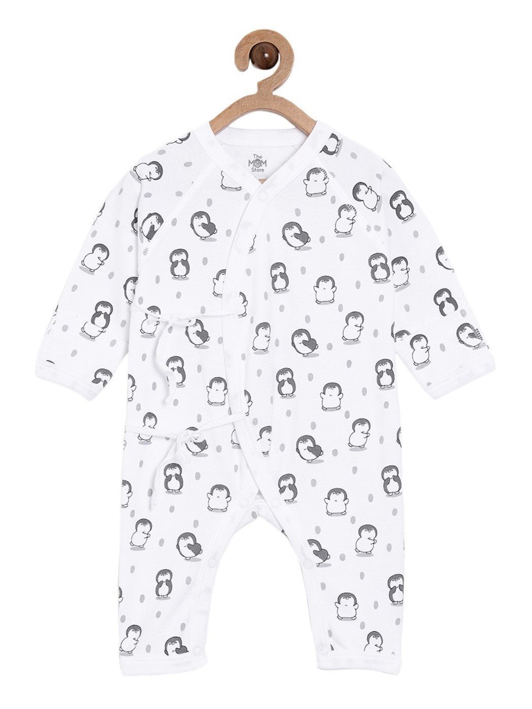 

The Mom Store Infant White Printed Pure Cotton Rompers, Multi