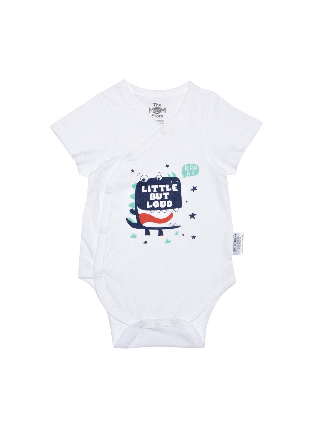 

The Mom Store Kids White Printed Rompers